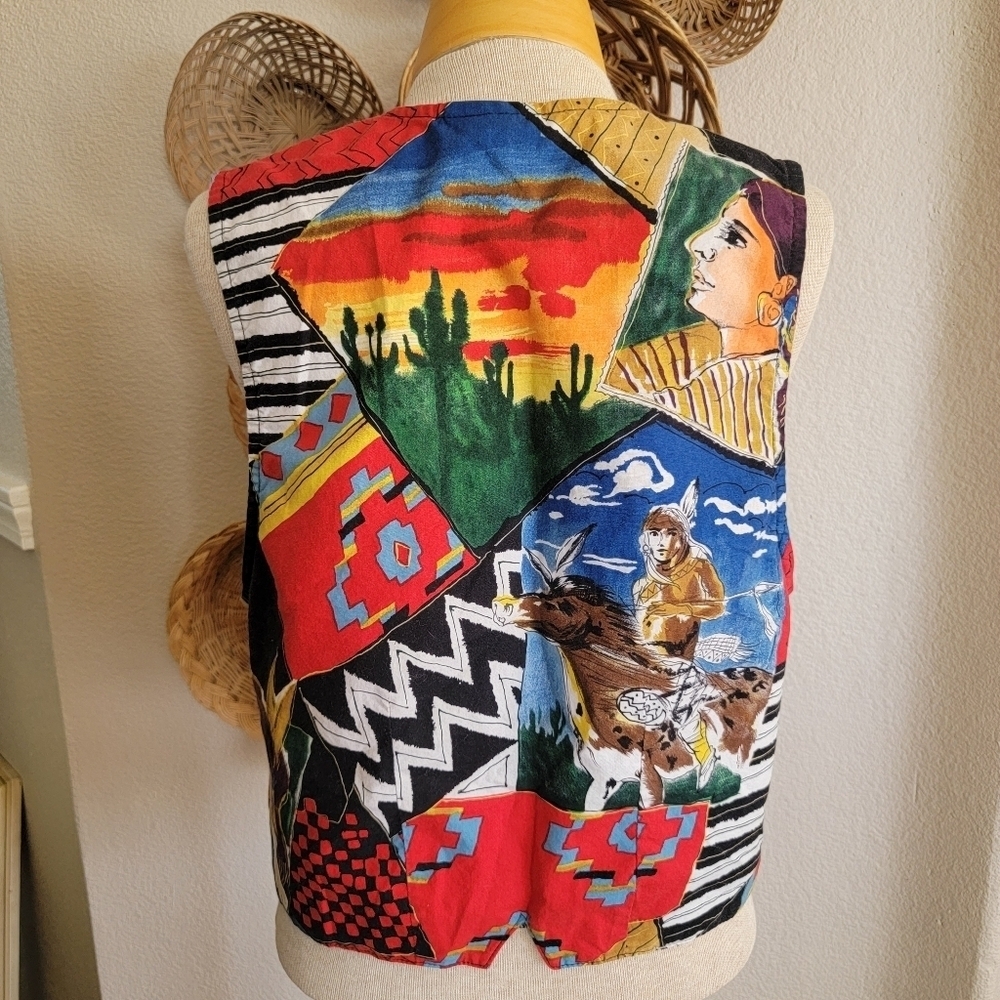 Vintage Circle T Vest Western SZ L - Picture 4 of 7